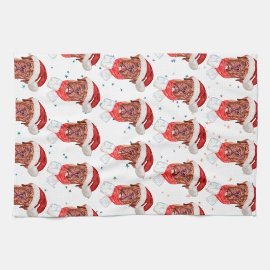 French Mastiff Dog Breed Christmas Theedoek (Horizontaal)