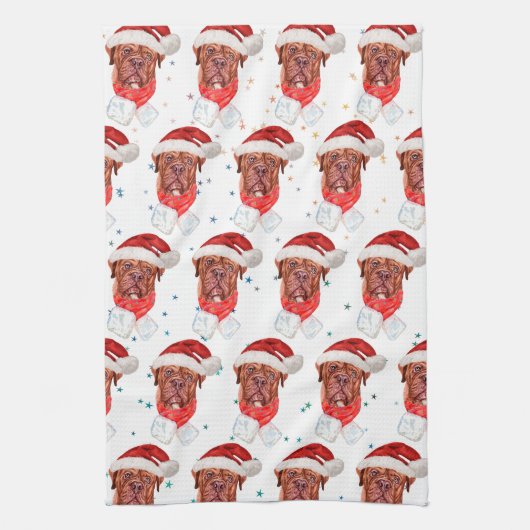 French Mastiff Dog Breed Christmas Theedoek (Verticaal)