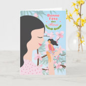 FRENCH Moederdag Cherry Blossom mam. Kaart (Gele Bloem)