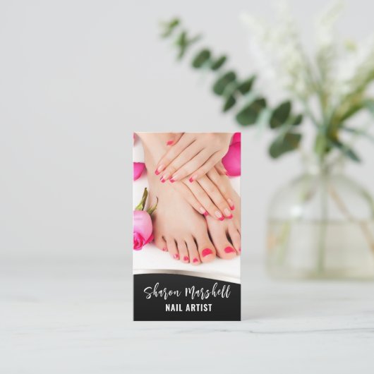 French Nails & Rozen Manicure Pedicure Salon Visitekaartje (Staand voorkant)