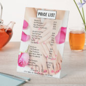 French Nails & Rozen Manicure Salon Prijslijst Reclamebord Met Voetstuk (Insitu)