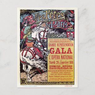 French National Opera medieval style vintage gala Briefkaart