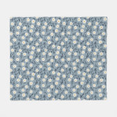 French Navy Blue Modern Farmhouse Daisy Pattern Fleece Deken (Voorkant (Horizontaal))