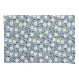 French Navy Blue Modern Farmhouse Daisy Pattern Kussensloop