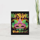 French New Orleans Mardi Gras Bourbon Street Souve Kaart (Voorkant)