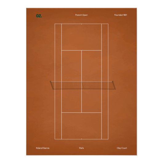 French Open Clay Tennis Court Perfect Poster (Voorkant)