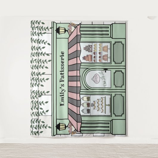 French Paris Bakery Cafe Patisserie Backdrop Wandkleed (Voorkant)