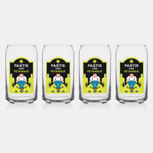 French Pétanque Bocce Blikvorm Glas (Voorkant)
