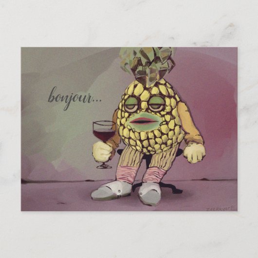 french pineapple briefkaart (Voorkant)