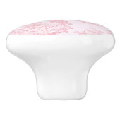 French Pink Toile de Juoy Pattern Keramische Knop (Zijkant)