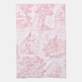 French Pink Toile de Juoy  Pattern Theedoek (Verticaal)