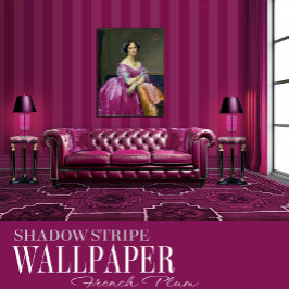 French Plum Six Inch Shadow Stripe Behang