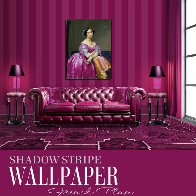 French Plum Six Inch Shadow Stripe Behang (Creator heeft geüpload)