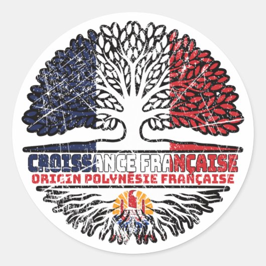 French Polynesia French Polynesian French Frankrij Ronde Sticker (Voorkant)