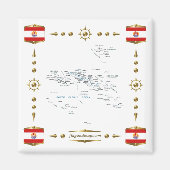French Polynesia Map + Flags Magnet (Voorkant)
