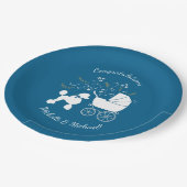 French Poodle Baby shower Dog Papieren Bordje (Gekanteld)