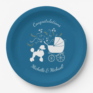 French Poodle Baby shower Dog Papieren Bordje