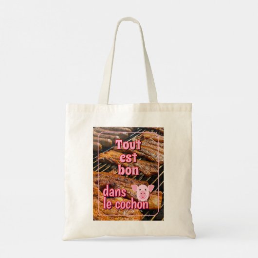 French proverb about pigs tote bag (Achterkant)
