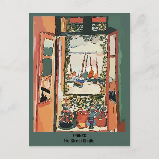 French Quarter Balcony & Wine, Fig Street Studio Briefkaart (Voorkant)