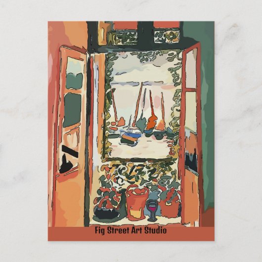 French Quarter Balcony & Wine, Fig Street Studio Briefkaart (Voorkant)