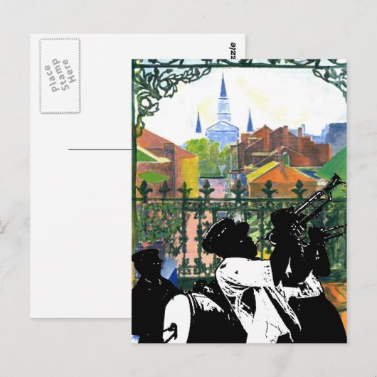 French Quarter Balkon, Fig Street Studio Briefkaart (Voorkant / Achterkant)