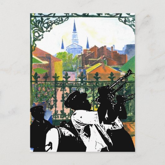 French Quarter Balkon, Fig Street Studio Briefkaart (Voorkant)