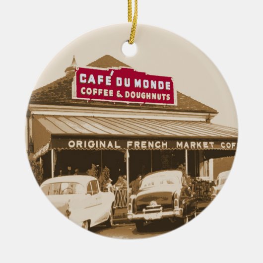 French Quarter Coffee Stand 1950 Keramisch Ornament (Voorkant)