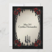 French Quarter Goth Antiek Gouden Quinceañera Kaart (Achterkant)