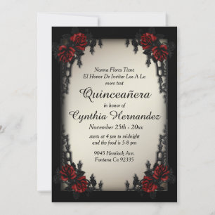 French Quarter Goth Antiek Gouden Quinceañera Kaart