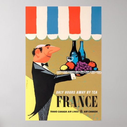 French Restaurant Art France Travel Poster Print T (Voorkant)