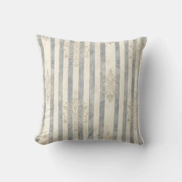 French Retro Damask Stripe Throw Pillow Kussen