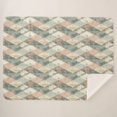 French Retro Harlequin Sherpa Blanket Deken (Voorkant (horizontaal))