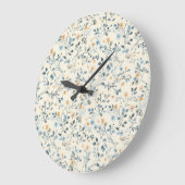 French Retro Spring Botanical Floral Wall Clock Grote Klok (Hoek)