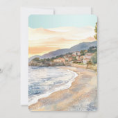 French Riviera Beach Coastal Wedding Kaart (Achterkant)