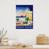 French Riviera, France Vintage Travel Poster (Keuken)