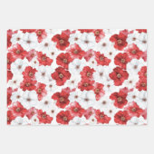 French Riviera Red Flowers Stripes Shells Inpakpapier Vel (Voorkant)