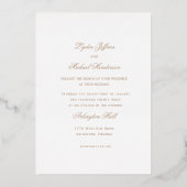 French Rococo Gold Foil Rose Monogram Wedding Folie Uitnodiging (Achterkant)