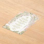 french romantic garden arch monogram royal wedding acryl uitnodigingen (Laagn)