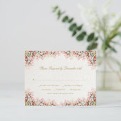 french romantic garden florals wedding RSVP kaartje (Staand voorkant)
