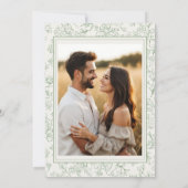 French Sage Green Ivory Photo Bridal Shower Kaart (Achterkant)