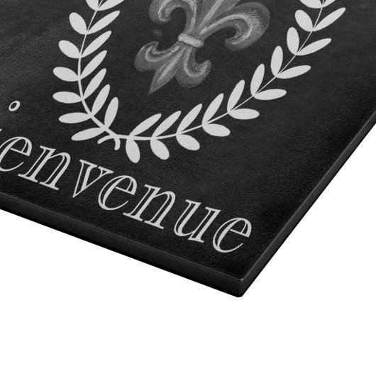 French Silver Fleur de Lis & Laurels Naam Snijplank (Hoek)