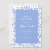 French Something Blue Floral Vrijgezellenfeest Kaart (Voorkant)