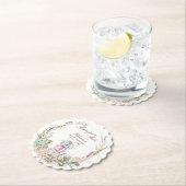 French Stack of Macarons in wreath bonjour bebe Kartonnen Onderzetters (Insitu)