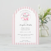 French Stripes Prosecco Primrose Petal Shower Kaart (Staand voorkant)