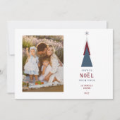 French Stylish Colorful Christmas Tree Photo Feestdagenkaart (Voorkant)