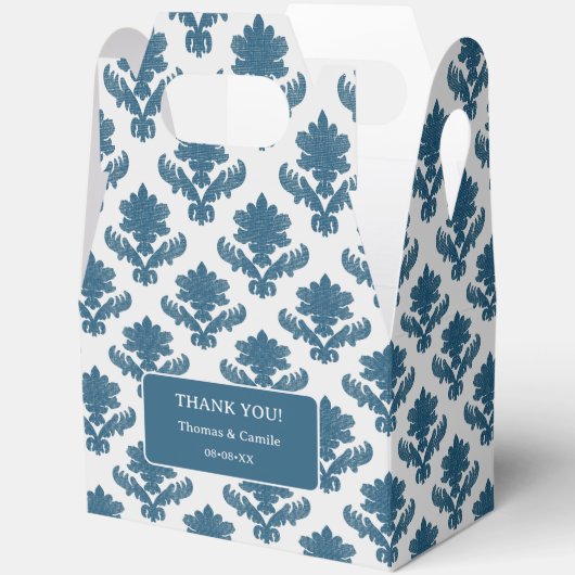 French Tapestry Blue and White THANK YOU Bedankdoosjes (Open)