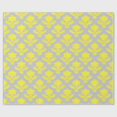 French Tapestry Bright Yellow and Gray Cadeaupapier (Vlak)