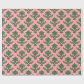 French Tapestry Green and Pink Cadeaupapier (Vlak)