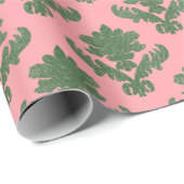 French Tapestry Green and Pink Cadeaupapier (Rol Hoek)