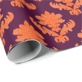 French Tapestry Orange Burgundy Cadeaupapier (Rol Hoek)
